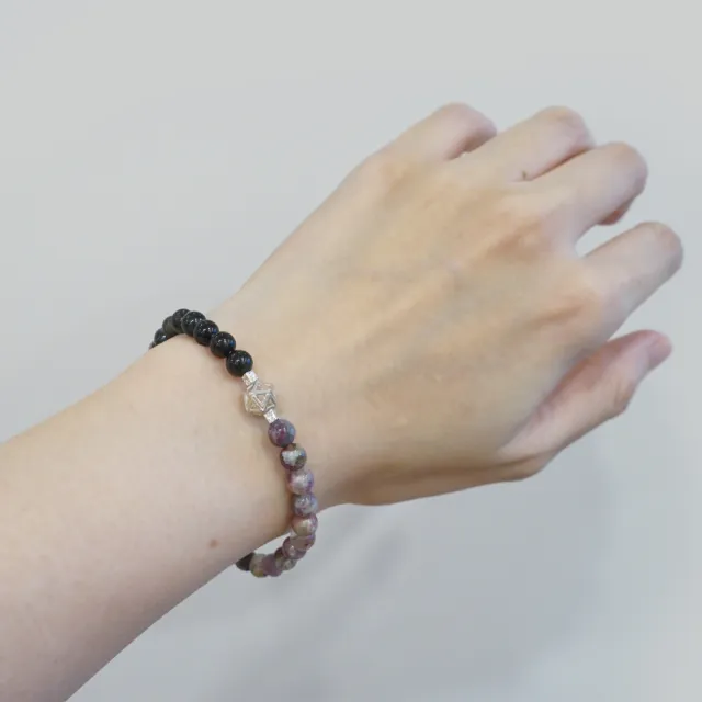 【MU LIFE 荒木雕塑藝品】星月碧璽手珠(碧璽/925純銀珠)