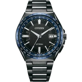 【CITIZEN 星辰】湛藍星空 限量 鈦金屬光動能電波萬年曆手錶 送行動電源(CB0217-71E)