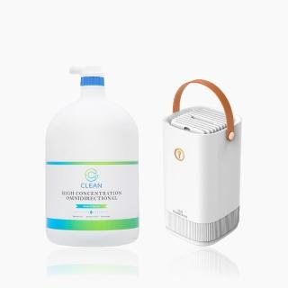 【EC CLEAN】高濃縮超氧水抗菌補充液4L 單桶 搭配 3.3L大容量雙噴頭霧化器(防疫噴霧/防疫神器/抗菌補充)