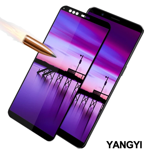 YANG YI 揚邑 OPPO R11s 6.01吋 滿版軟邊鋼化玻璃膜3D防爆保護貼(黑色)