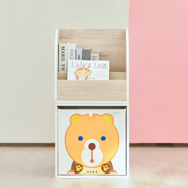 【MyTolek 童樂可】積木櫃-木紋單框框(台灣製兒童收納書櫃 環保無毒E0板材 可堆疊)