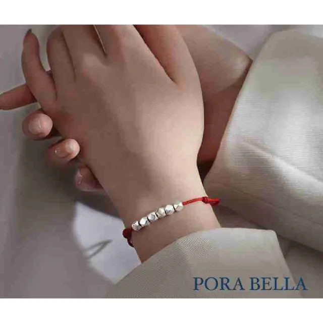【Porabella】925純銀情侶紅繩黑繩手鍊 好運轉運桃花運好姻緣手繩 天生一對紅繩手鍊 Bracelets