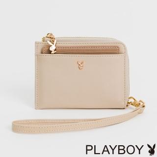 【PLAYBOY】零錢包卡片夾 Bliss系列(杏色)