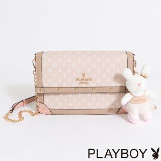 【PLAYBOY】翻蓋斜背包 BALLERINA芭蕾兔系列(杏色)