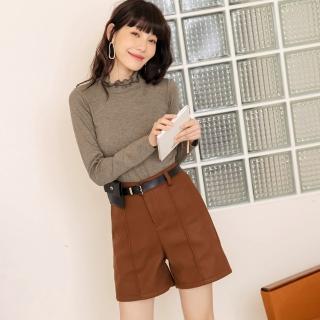 【OB 嚴選】臺灣製造質感簡約高領捲邊保暖磨毛內搭衣 《AB14444》