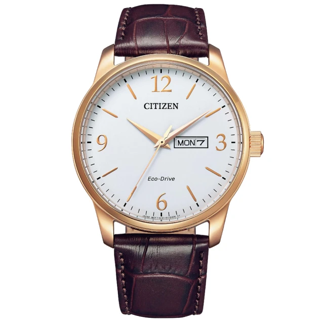 CITIZEN 星辰 GENTS 經典日期星期顯示光動能皮錶帶男錶/41.8mm雙11限定(BM8553-16A)