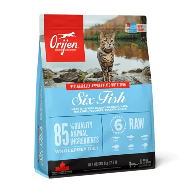 【Orijen】極緻無穀貓-六種鮮魚1KG(貓糧、貓飼料)