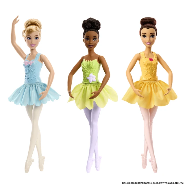 【迪士尼公主】芭蕾舞娃娃(三款可選/仙履奇緣 仙杜瑞拉/公主與青蛙 蒂安娜/美女與野獸 貝兒)
