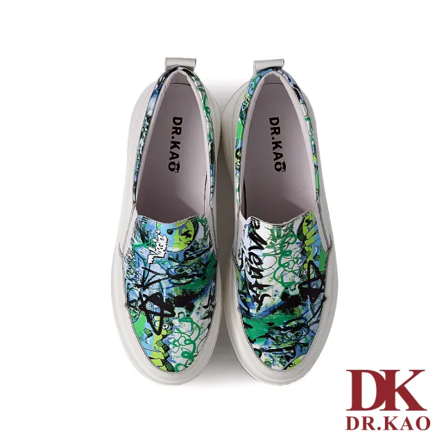 【DK 高博士】街頭塗鴉厚底氣墊女鞋 73-2220-50 白色