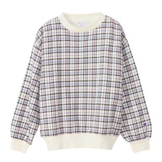 【Champion】官方直營 Womens 格紋大學Tee-女(白色)