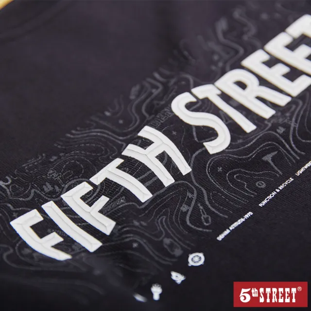 【5th STREET】男等高線圖LOGOT-黑色