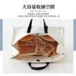 【簡約韓系】文藝帆布袋手提文件包(大容量 分隔袋 素色 環保購物袋 肩背包 單肩包 手提包)