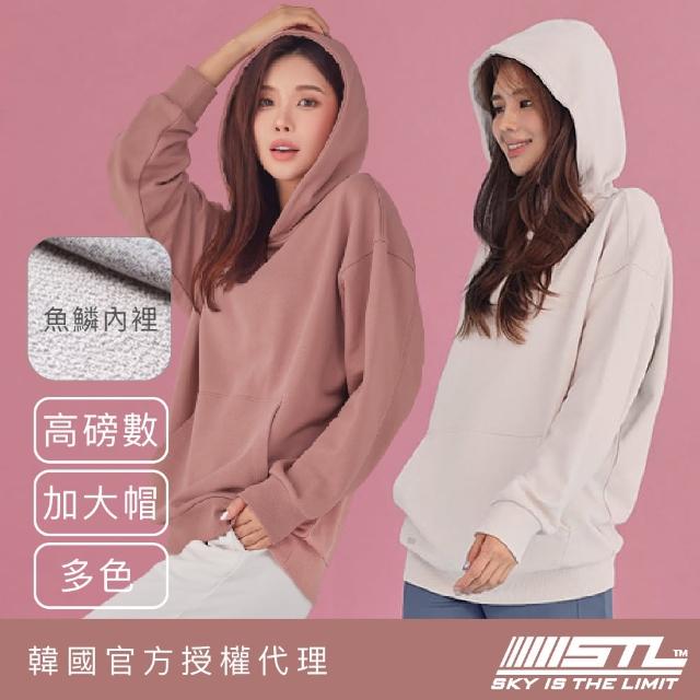 【STL】現貨 yoga 韓國 Pure 連帽T 厚磅 運動休閒 長袖上衣 Hoodie OverSize男友落肩(魚鱗毛圈內裡/多色)