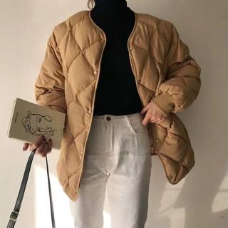 【巴黎精品】現貨+預購 真羽絨90%白鴨絨羽絨外套羽絨衣夾克(菱形格短款修身純色保暖女外套3色p1ah55)