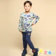 【Azio Kids 美國派】男童 長褲 恐龍汽車刺繡束口棉質運動長褲(藍)