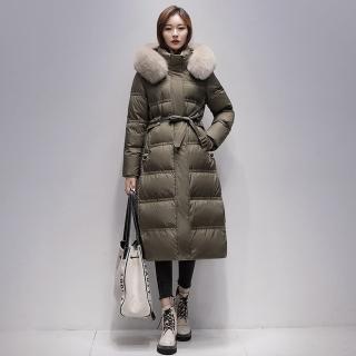 【巴黎精品】現貨+預購 真羽絨90%白鴨絨羽絨外套羽絨衣夾克(大毛領連帽繫帶防寒保暖女外套3色p1ah57)