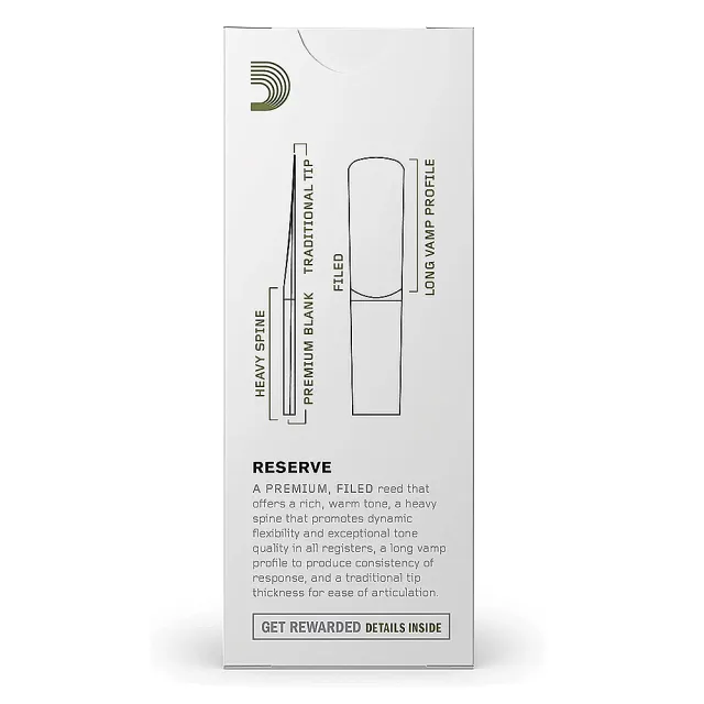 【D’Addario】DKR05 美國 RESERVE 次中音薩克斯風竹片 5片裝(RICO SAX REEDS)