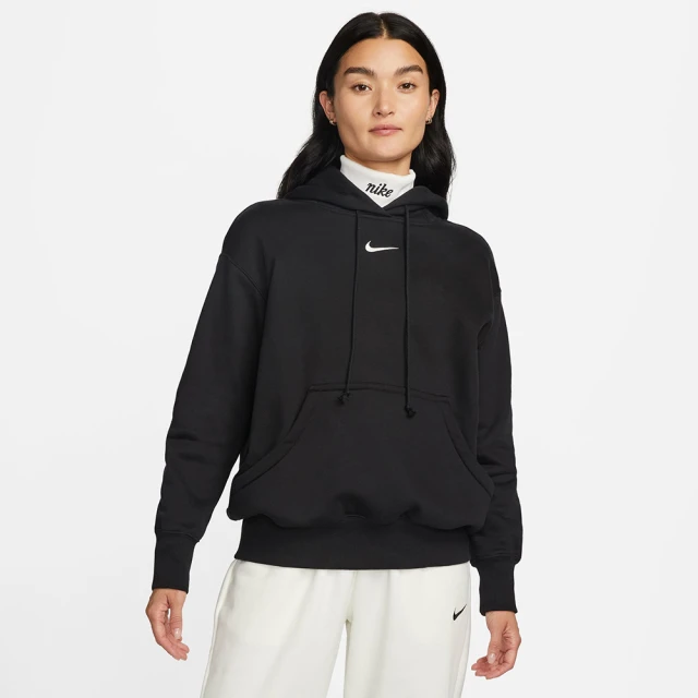 NIKE 耐吉 上衣 女款 帽T 長袖上衣 運動 AS W NSW PHNX FLC OS PO HOODIE 黑 DQ5861-010