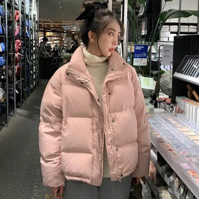 【巴黎精品】現貨+預購 真羽絨90%白鴨絨羽絨外套羽絨衣夾克(短款寬鬆簡約百搭防寒保暖女外套5色p1ah64 5P)