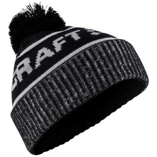 【CRAFT】Core Retro Logo Knit Hat LOGO針織羊毛帽 .彈性透氣保暖護耳帽(1909898-999900 黑色)