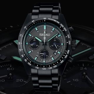 【SEIKO 精工】Prospex SPEEDTIMER 黑熊貓太陽能三眼計時男錶-黑/39mm 雙12限定(SSC917P1/V192-0AF0SD)