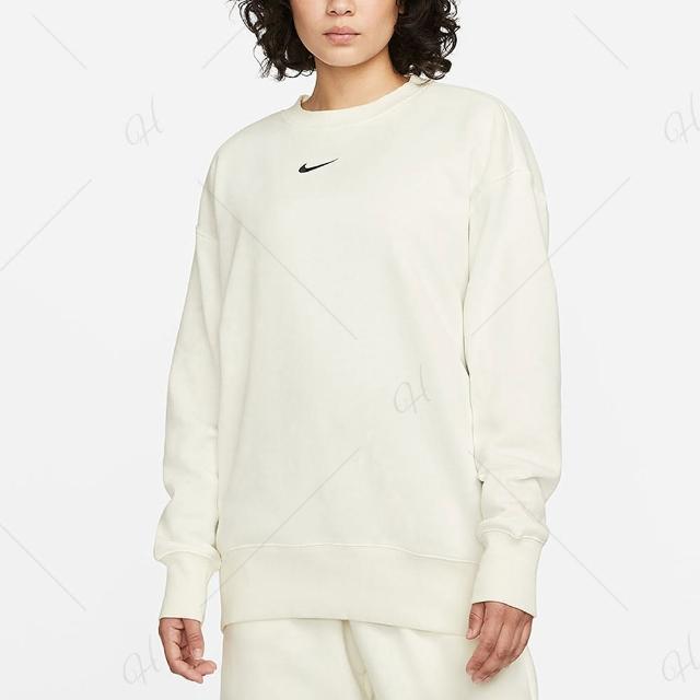 【NIKE 耐吉】上衣 女款 大學T 長袖上衣 運動 AS W NSW PHNX FLC OS CREW 米 DQ5734-133