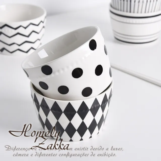 【Homely Zakka】北歐經典復古黑白浪漫系列陶瓷餐盤碗餐具_4件組(飯碗 湯碗 餐具 餐碗  器皿)
