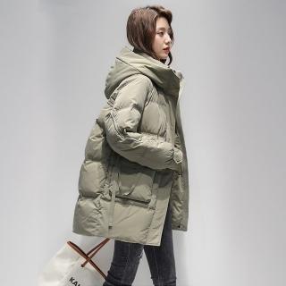 【巴黎精品】現貨+預購 真羽絨90%白鴨絨羽絨外套羽絨衣夾克(連帽寬鬆時尚防寒保暖女夾克4色p1ah73)