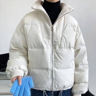 【巴黎精品】現貨+預購 真羽絨90%白鴨絨羽絨外套羽絨衣夾克(寬鬆設計感立領短款保暖女外套3色p1ah75)