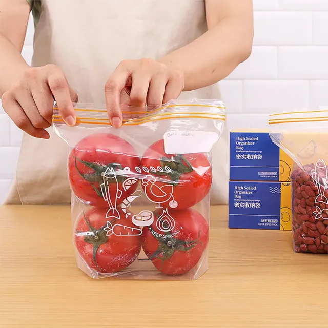 【Dagebeno荷生活】食品級PE材質立體加寬底部雙層密封保鮮袋 加厚款食品分裝袋-大號15只裝(3盒)