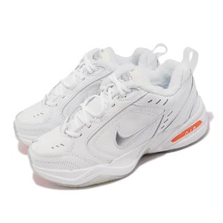 【NIKE 耐吉】休閒鞋 Air Monarch IV PRM 男鞋 女鞋 白 銀 復古 保暖內裡 皮革 老爹鞋(AV6676-100)