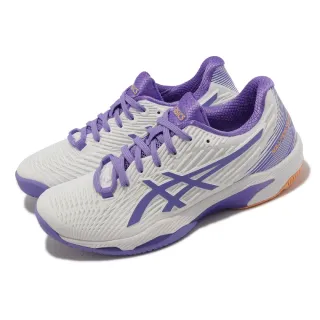 【asics 亞瑟士】網球鞋 Solution Speed FF 2 女鞋 白 紫 澳網配色 穩定 亞瑟士(1042A136104)