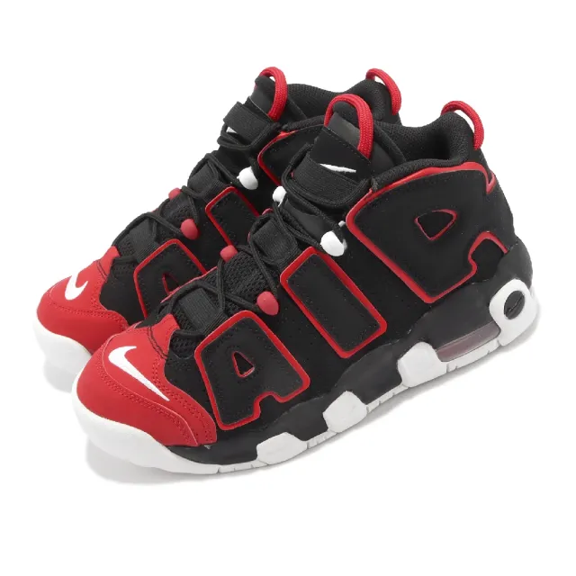 NIKE 耐吉】休閒鞋Air More Uptempo GS 大童女鞋黑紅大AIR 氣墊Red Toe