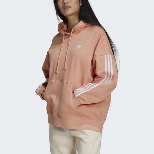 【adidas 愛迪達】Original Hoodie 女 連帽上衣 帽T 運動 休閒 舒適 棉質 國際版 粉紅(H37803)