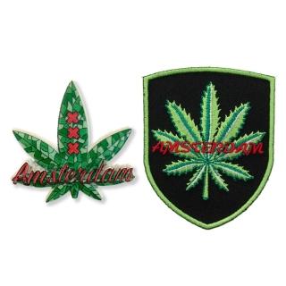 【A-ONE 匯旺】荷蘭 阿姆斯特丹 大麻造型立體冰箱貼+大麻造型 背膠補丁2件組旅遊磁鐵 外國地(C95+107)