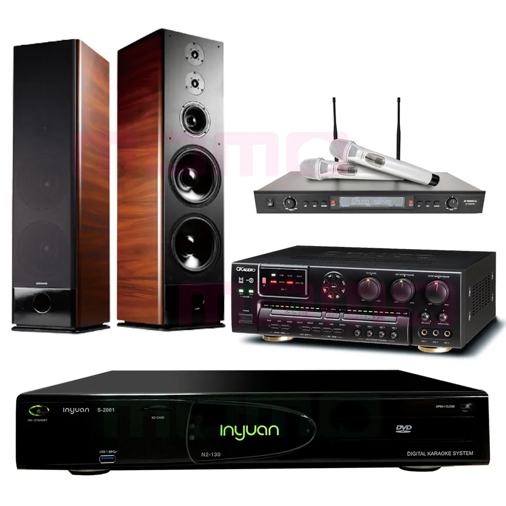 【音圓】S-2001 N2-130+OKAUDIO AK-7+OKAUDIO AK-7+K-105(點歌機4TB+擴大機+無線麥克風+喇叭)