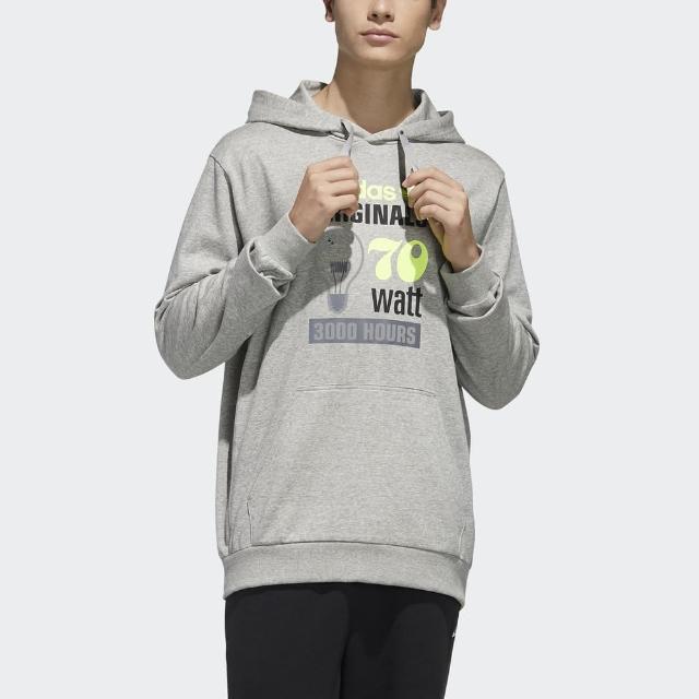 【adidas 愛迪達】Hoodie 70 Celeb 男 連帽上衣 帽T 經典 休閒 復古 國際版 毛圈布 灰(FT5845)