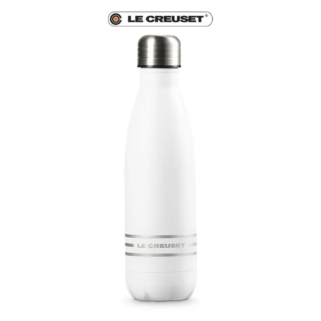 【Le Creuset】運動水瓶2入(沉靜黑  棉花白)