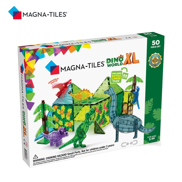 【Magna-Tiles】磁力積木-恐龍世界XL 50片(磁力片)