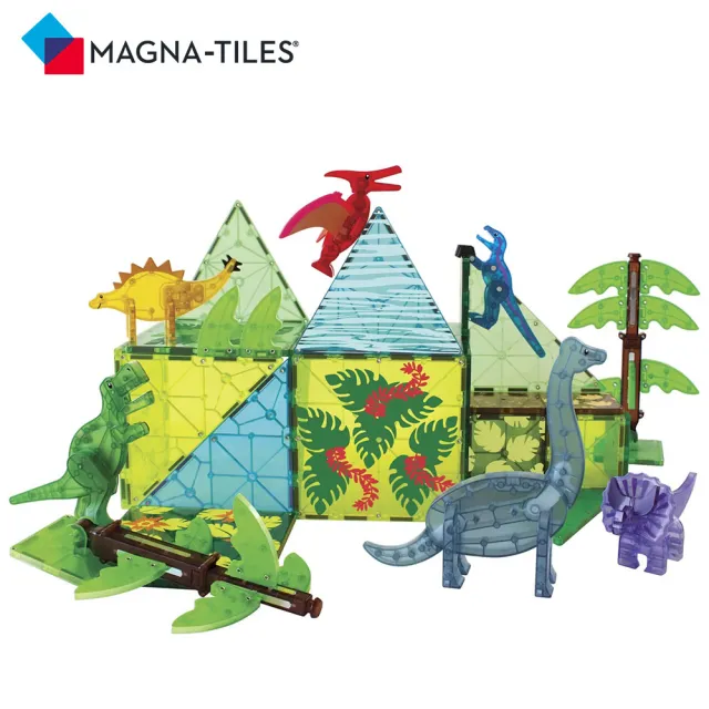 【Magna-Tiles】磁力積木-恐龍世界XL 50片(磁力片)