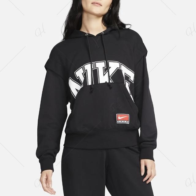 【NIKE 耐吉】上衣 女款 長袖上衣 帽T 運動 AS W NSW TEAM NK FLC HOODIE 黑 DQ6586-010