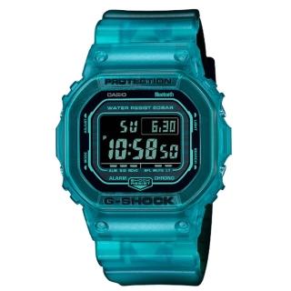 【CASIO 卡西歐】G-SHOCK 藍芽 半透明 漸變炫藍 經典方形 DW-B5600G-2 42.8mm