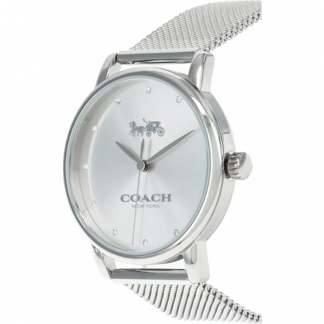 【COACH】時尚米蘭式腕錶-銀色