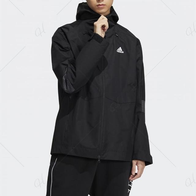 【adidas 愛迪達】外套 男款 運動連帽外套 亞規 TH COMU WVJKT 黑 HR4436