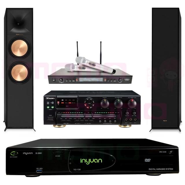 【音圓】N2-130+OKAUDIO AK-7+OKAUDIO AK-7+R-600F(點歌機4TB+擴大機+無線麥克風+喇叭)