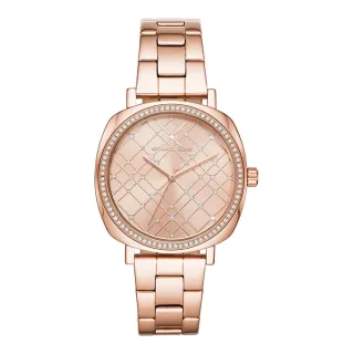 【Michael Kors】菱格精鑽腕錶-玫瑰金