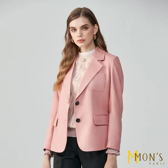 【MON’S】100%特級羊皮個性西裝修身外套(3色任選)