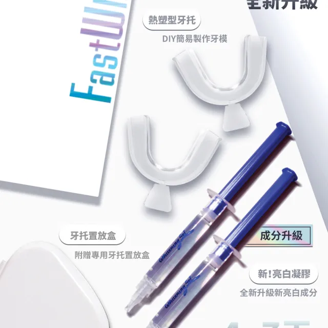 【FastWhite 齒速白】3步驟牙齒亮白系統+隨身牙齒美白筆(非牙齒美白貼片)