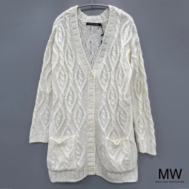 【MAGIQUE WARDROBE】立體織紋開襟長袖口袋長版外套(4色)
