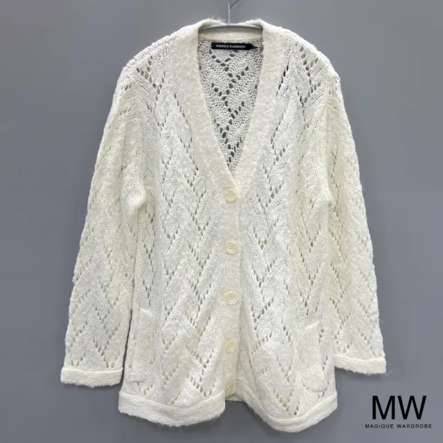 【MAGIQUE WARDROBE】開襟簍空交錯織紋針織長袖外套(3色)